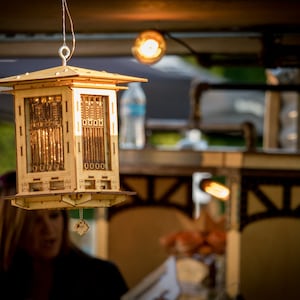 Craftsman Prairie Style Bird feeder & Wright Lantern. Wooden 3D puzzle kits. DIY model you build Mason Jar w/ Seed Not Included. image 7