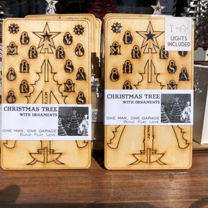 Christmas Tree Kit. Miniature Wooden Desktop Tree Made From a Single ...