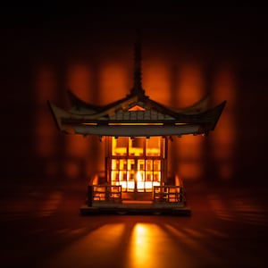 Japanese Pagoda Lantern A Mini 3D Kit LED Tea Light Candle Holder To Get Peace, Love, and Zen Back Into Your Busy Life image 8