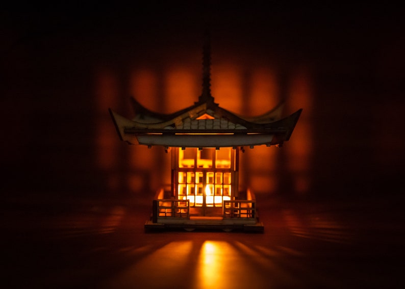 Japanese Pagoda Lantern A Mini 3D Kit LED Tea Light Candle Holder To Get Peace, Love, and Zen Back Into Your Busy Life image 8