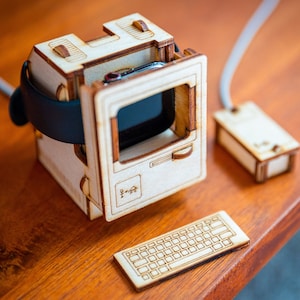 Vintage Computer Apple Watch Charger Stand. Add a Touch of Rad Retro Tech to Your Nightstand or Office Desk image 5