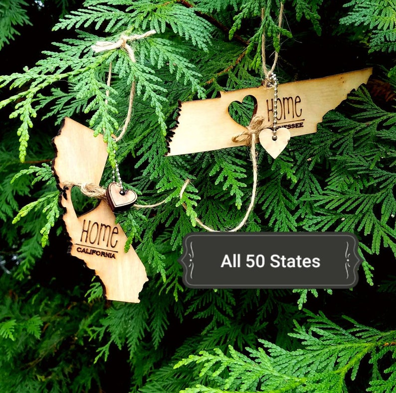 All US State Ornaments. Heart & Home. Show love for the place that stole your heart with these Ornaments, Keychains, and tokens of love California