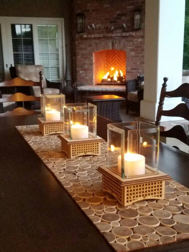 Tabletop Glass Fireplace, Unique Gift 2 sizes: Warm up your patio & heart with this lantern, add some light, and even roast S'mores, too image 8