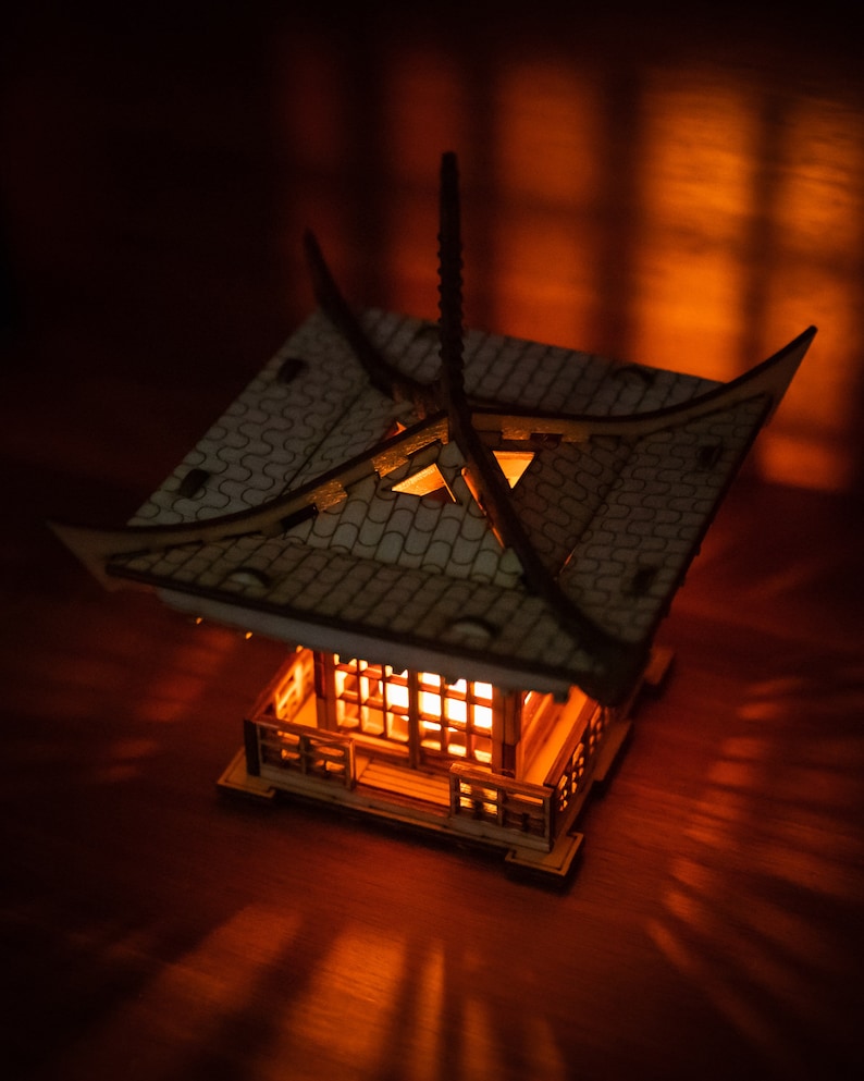 Japanese Pagoda Lantern A Mini 3D Kit LED Tea Light Candle Holder To Get Peace, Love, and Zen Back Into Your Busy Life zdjęcie 4