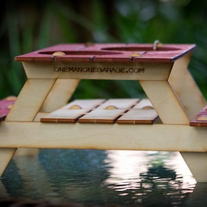 Beer Holder or Condiment Rack, A Mini Picnic Table 3D Kit. Useful Centerpiece And Hysterical Coaster For Your Summer Drink image 4