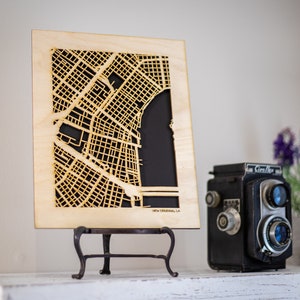 Your Custom Street Map Wooden Cutout of your favorite Town & Neighborhood. Map centered over your exact address, building, or intersection image 7