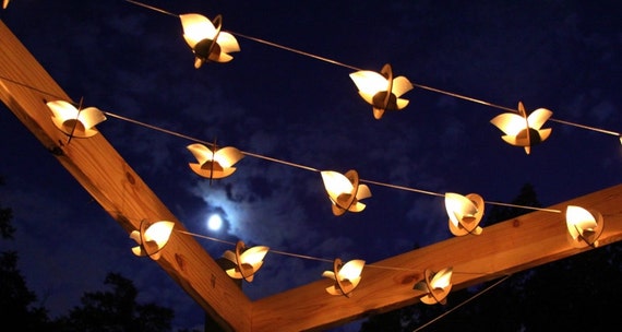 Skyboats Hanging Lantern String Lights Tealight Candle Lit 50