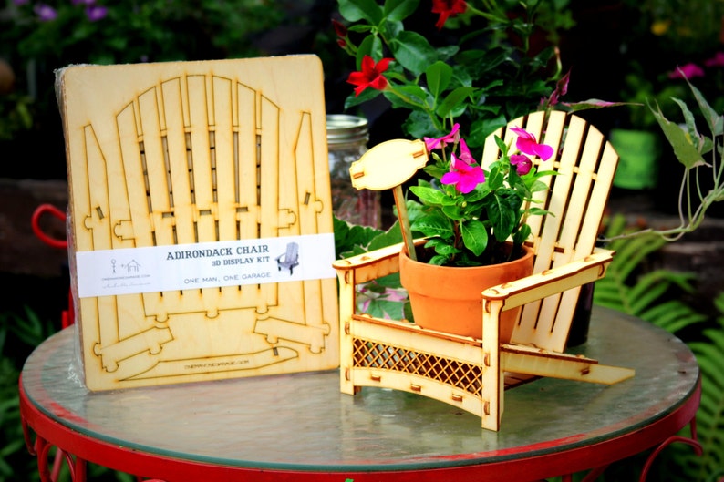 Adirondack Chair. Outdoor Planter, Drink Holder, Beach Buddy, Table Centerpiece, Party Decorations, etc. 2 sizes DIY wood kits Bild 5