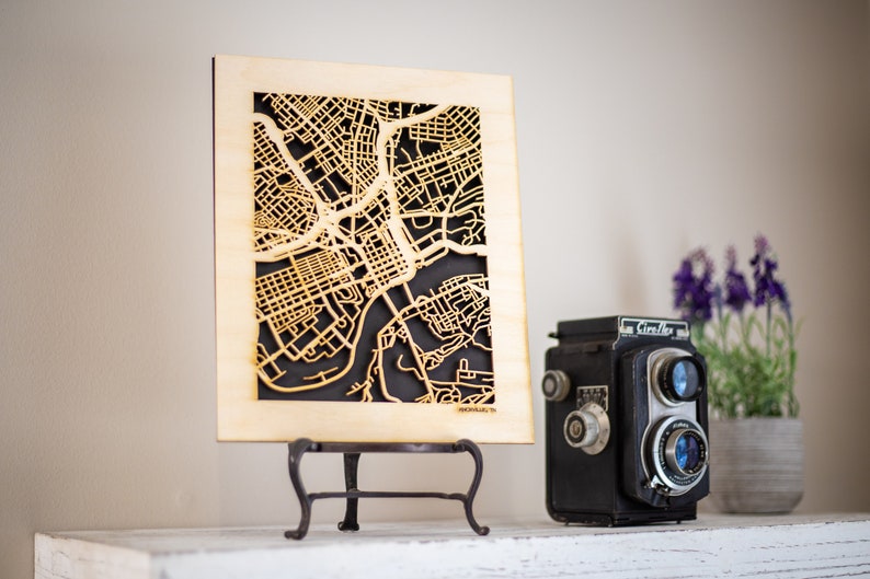 50 Well-Traveled World Destination City Street Maps. 8x10 Wood Cutouts. Your favorite places like: Sydney, Tokyo, Paris, plus Many More image 5