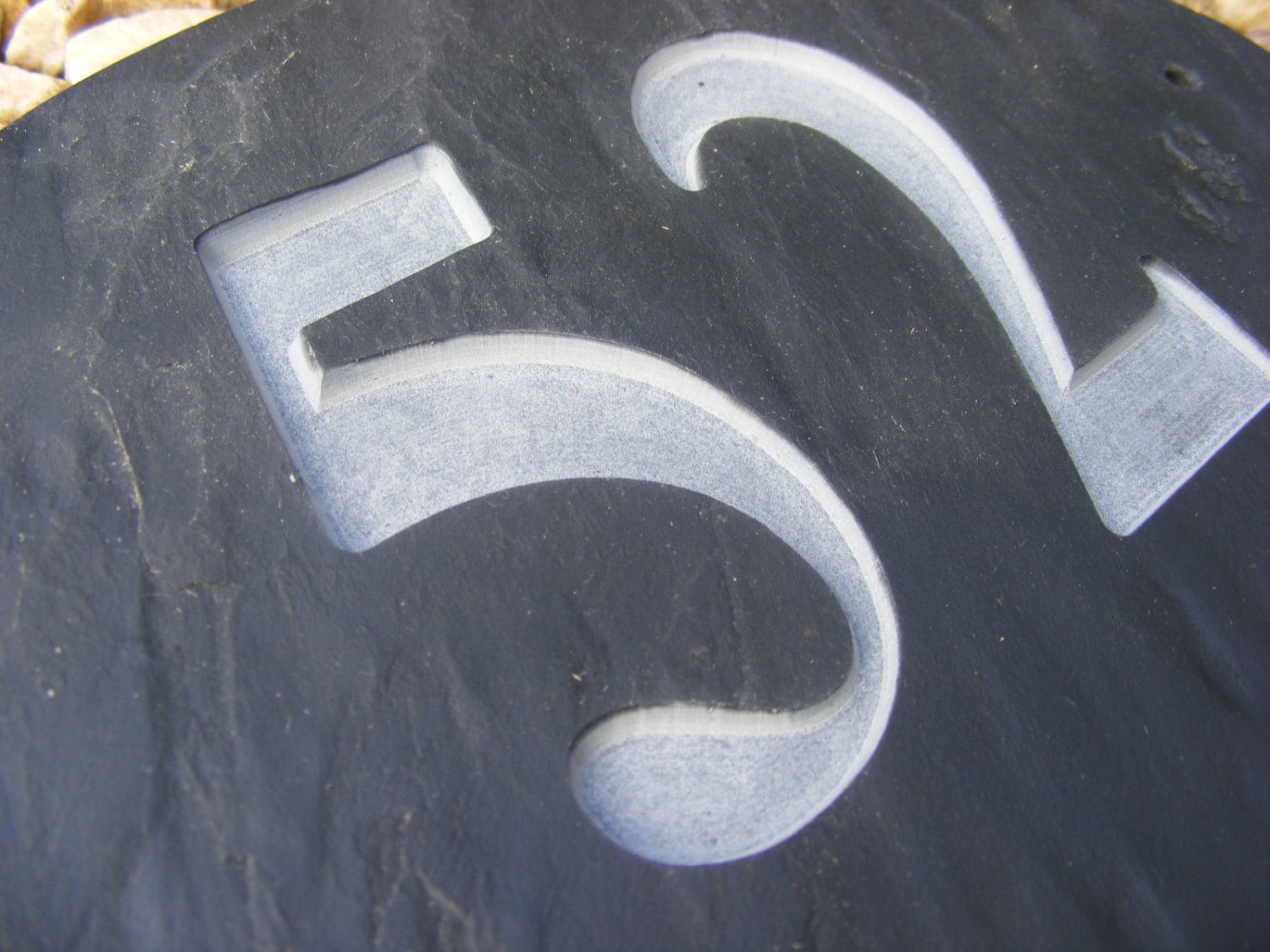 Grey Natural SLATE HOUSE Door NUMBER 6 X 6 Oval or Square Any Address