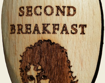 Lord of the Rings Inspired What About Second Breakfast Wooden Baking Cooking Spoon Fan Baker Gift Present UK
