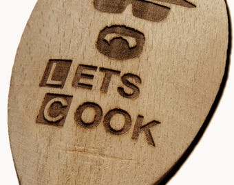 Lets Cook Breaking Bad Walter Heisenberg Inspired Laser Engraved Wooden Spoon Novelty Walt Wood Kitchen Cooking Baking Gift
