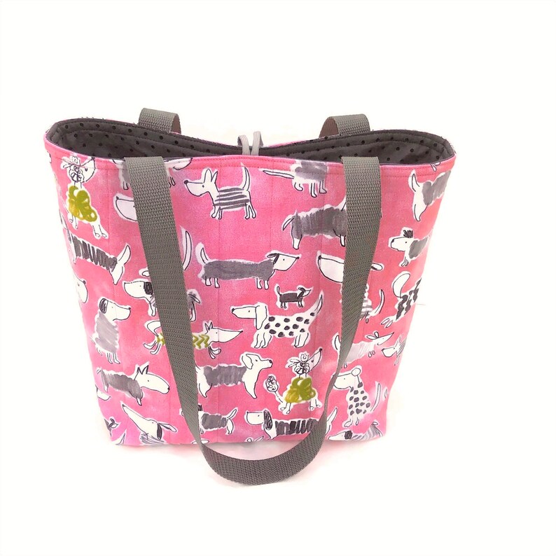 Pink cloth handbag with dogs Spring bags purses Quilted Etsy