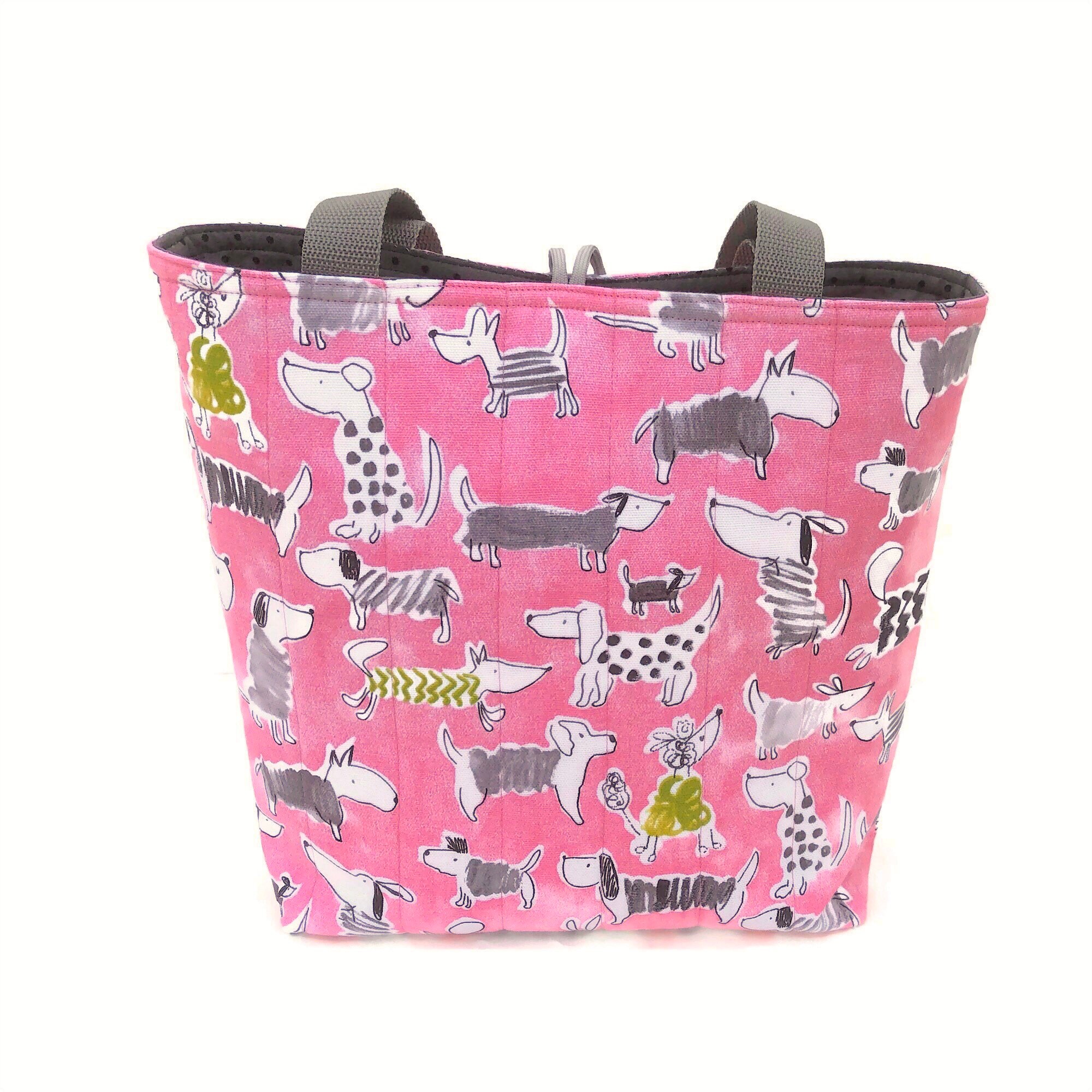 Pink cloth handbag with dogs Spring bags purses Quilted Etsy