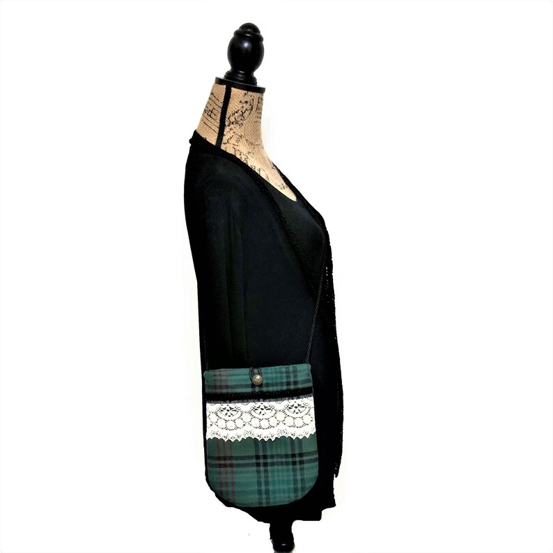 Cloth Handbags Small Purse Tartan Plaid Crossbody Bag Cloth handbags Fall bags and purses Cute Purse Romantic Scottish Wool Pouch Bag