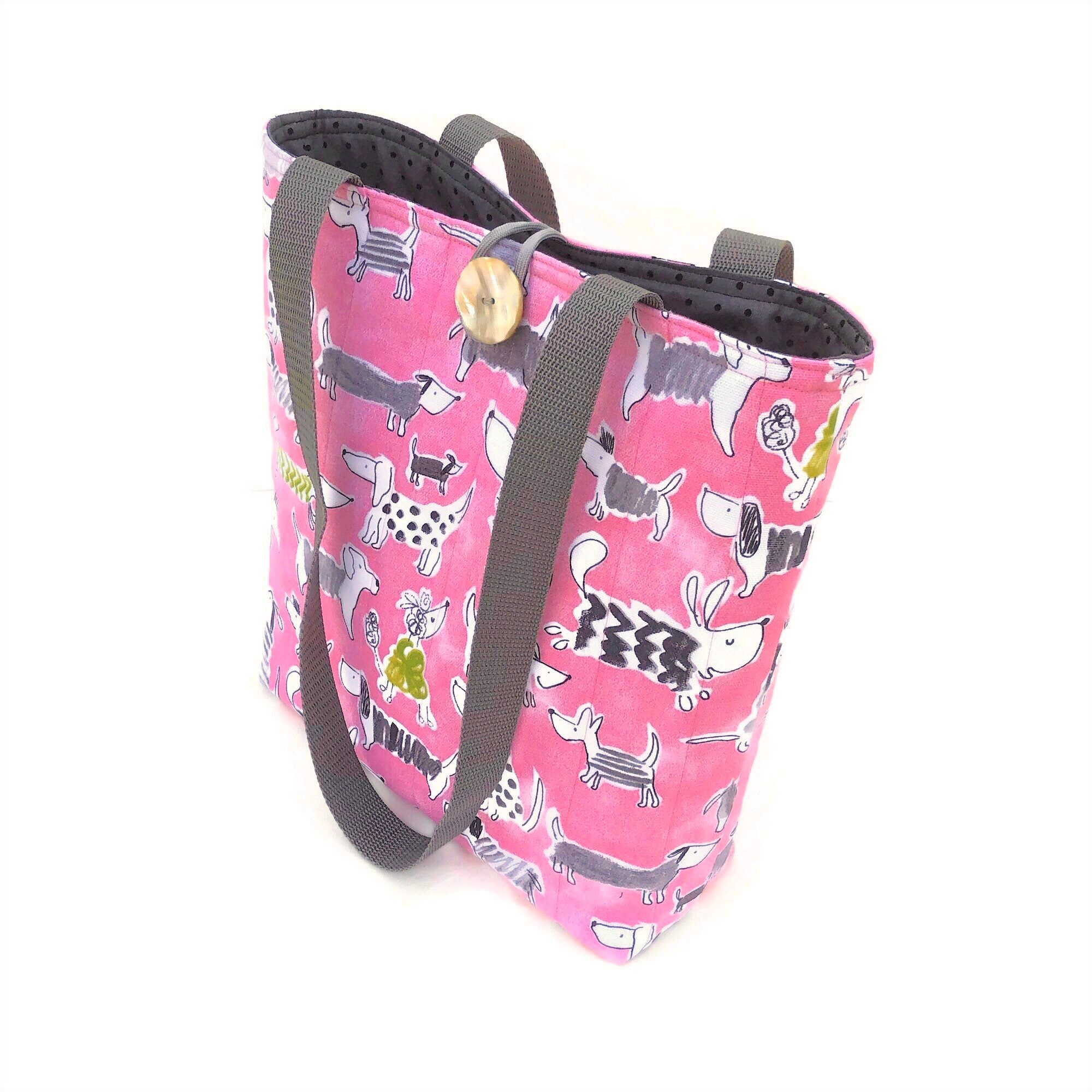 Pink cloth handbag with dogs Spring bags purses Quilted Etsy