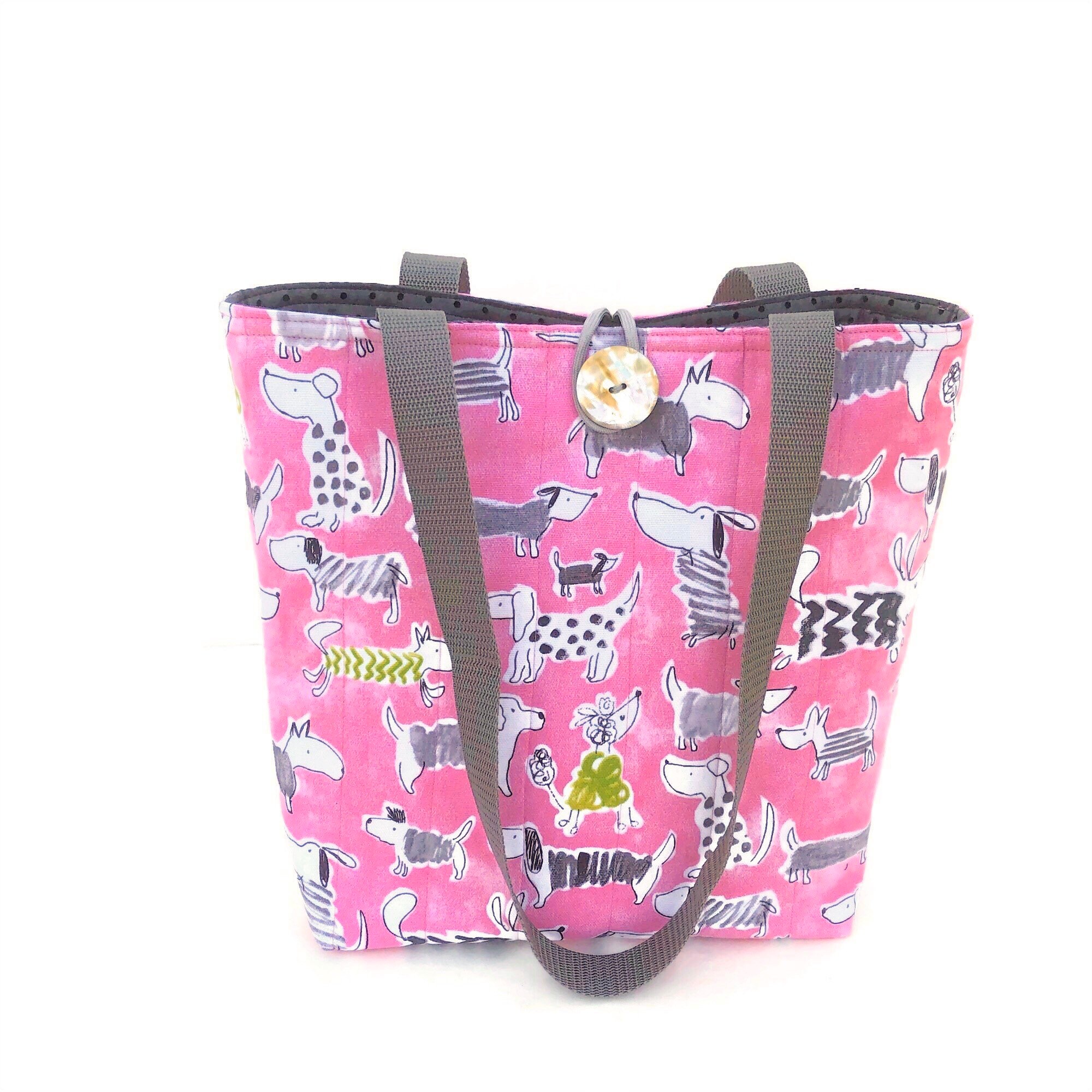 Pink cloth handbags with dogs Fall bags purses Quilted tote Etsy