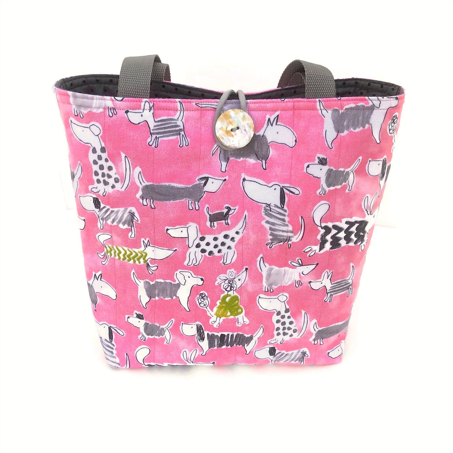 Pink cloth handbags with dogs Fall bags purses Quilted tote Etsy