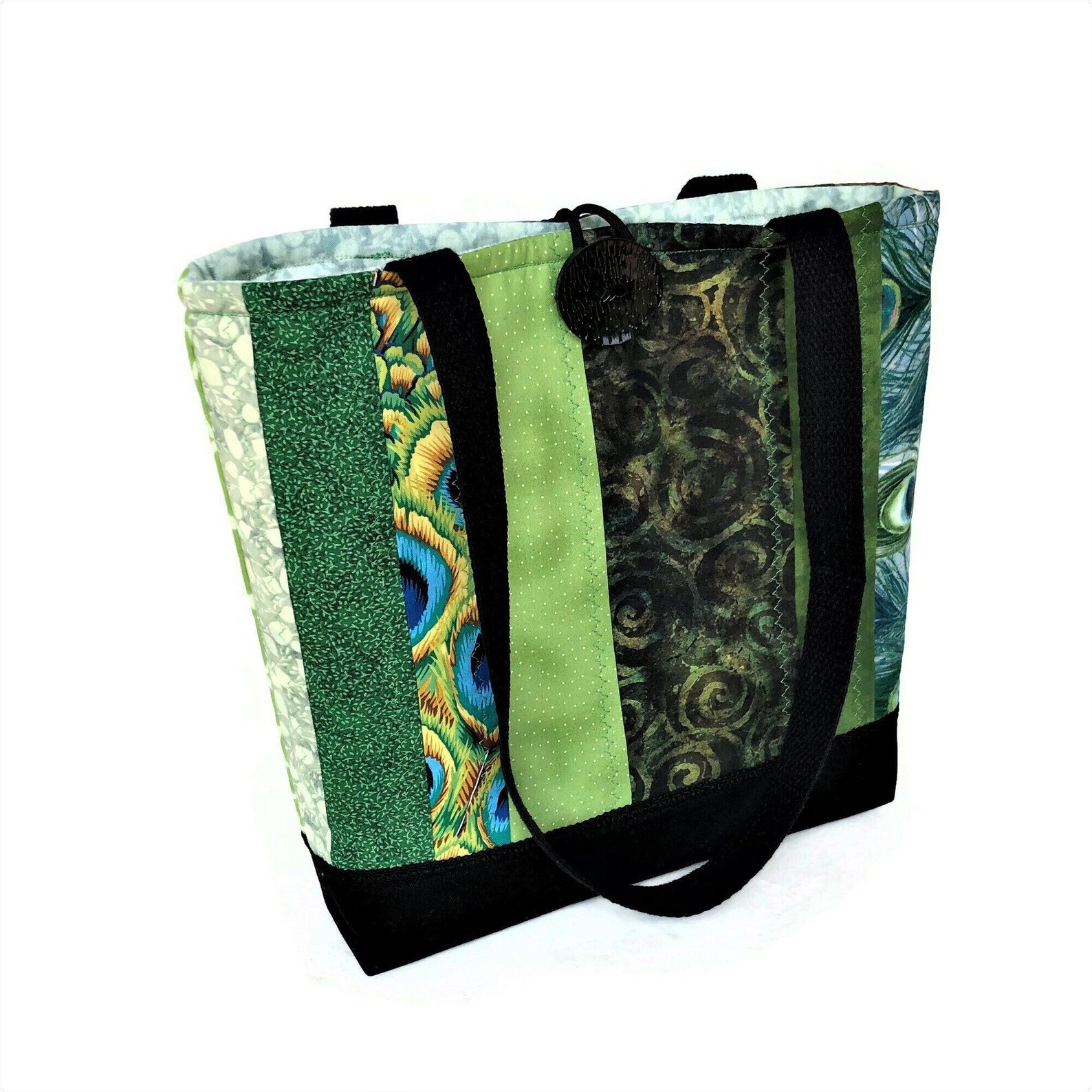 Quilted tote bag Green fabric handbag Cute purse Knitting Etsy