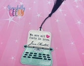 Typewriter Quotes Jane Austen Bookmark ITH embroidery design 4x4 hoop or larger