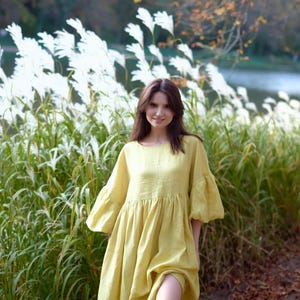 Honey Mustard Pure Handloom Linen 3-Piece Dress Material | Vintage Car Motifs main image 0