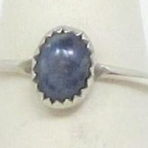 Lapis Ring Size 6, Sterling Silver, Lapis Cabochon, Lapis Jewelry, Blue Stone, Lapis Lazuli, Blue Lapis, Blue Ring, Stacking Ring #160
