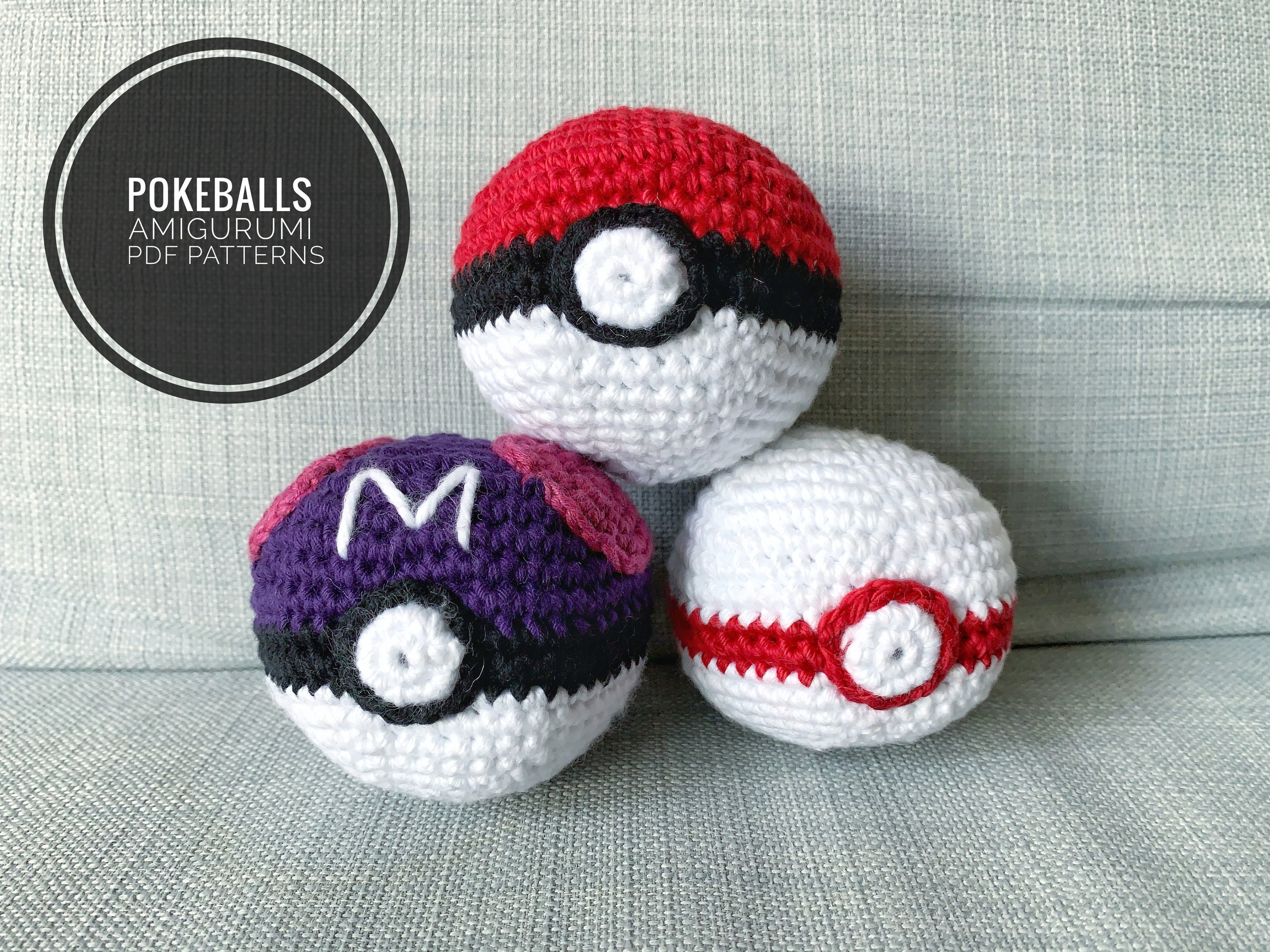 Master Pokeball Pattern Patterns: Pokeball, Master Ball, Premier Ball Amigurumi (digital PDF ...