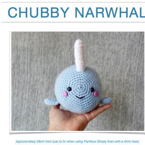 Pattern: Chubby Narwhal/Whale Digital PDF File image 1