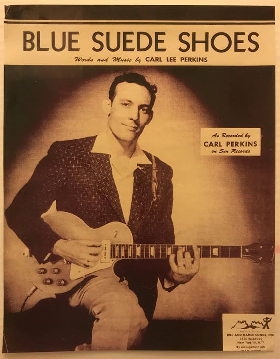 Vintage Carl Perkins Blue Suede Shoes Measures Apprx Etsy