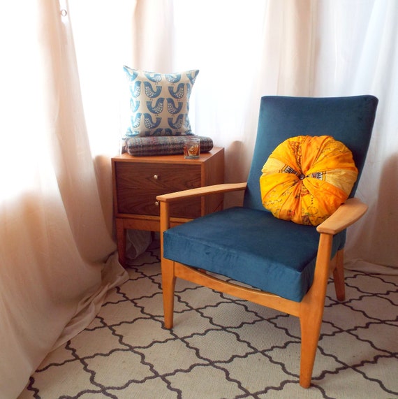 Parker Knoll 988 Armchair Restored Reupholstered In Teal Etsy