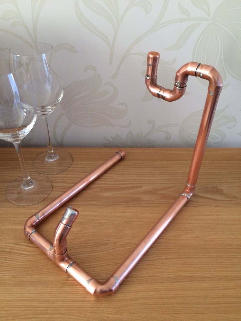 Copper pipe Wine bottle holder Etsy