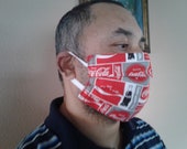 Red white Coca-Cola coke face mask