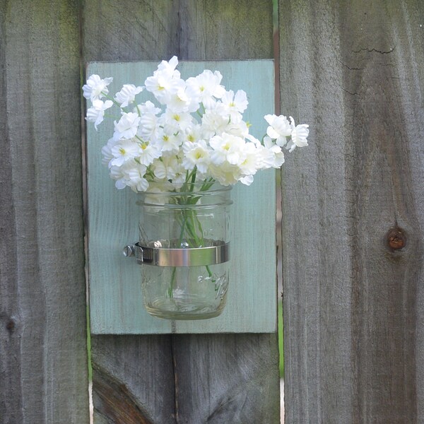 Mason Jar Wall Sconce, Mason Jar Wall Decor, Mason Jar Wall Vase