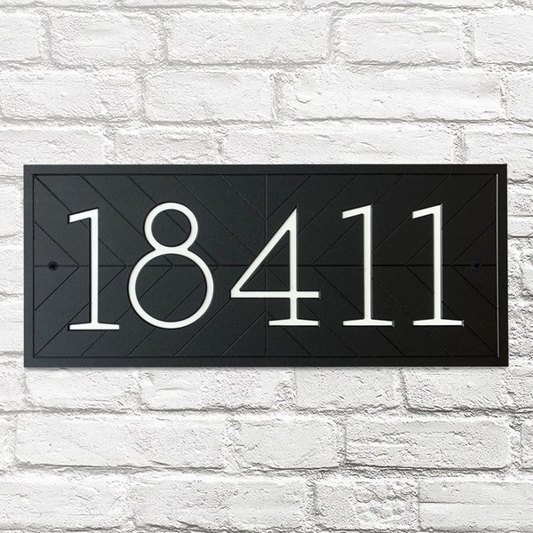 Modern House Numbers - Address Sign Horizontal Plaque