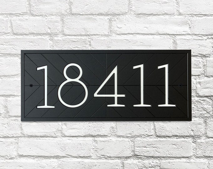 Featured listing image: Modern House Numbers - Address Sign Horizontal Plaque