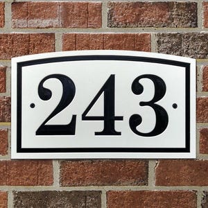 House Number Sign - Timeless Address Sign - Horizontal House Number Plaque