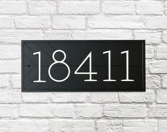 Modern House Numbers - Address Sign Horizontal Plaque