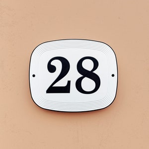Rounded Modern House Number Sign: Horizontal Outdoor Plaque