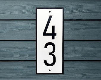 Modern House Numbers - Address Sign Vertical Plaque