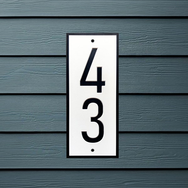 Modern House Numbers - Address Sign Vertical Plaque