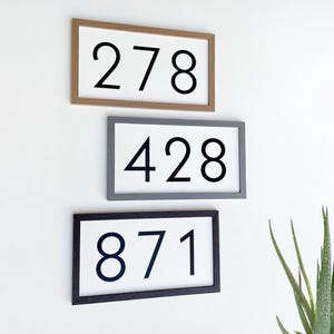 House Number Sign: Framed Horizontal Outdoor Plaque