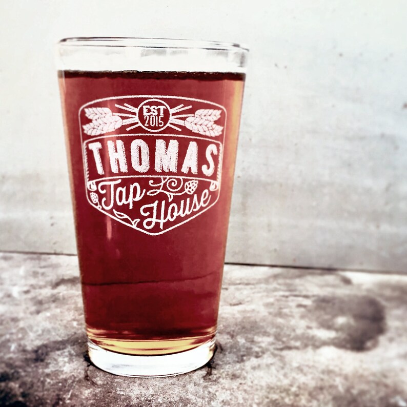 Custom Beer Glass Engraved Pint Glass Azacca Etsy