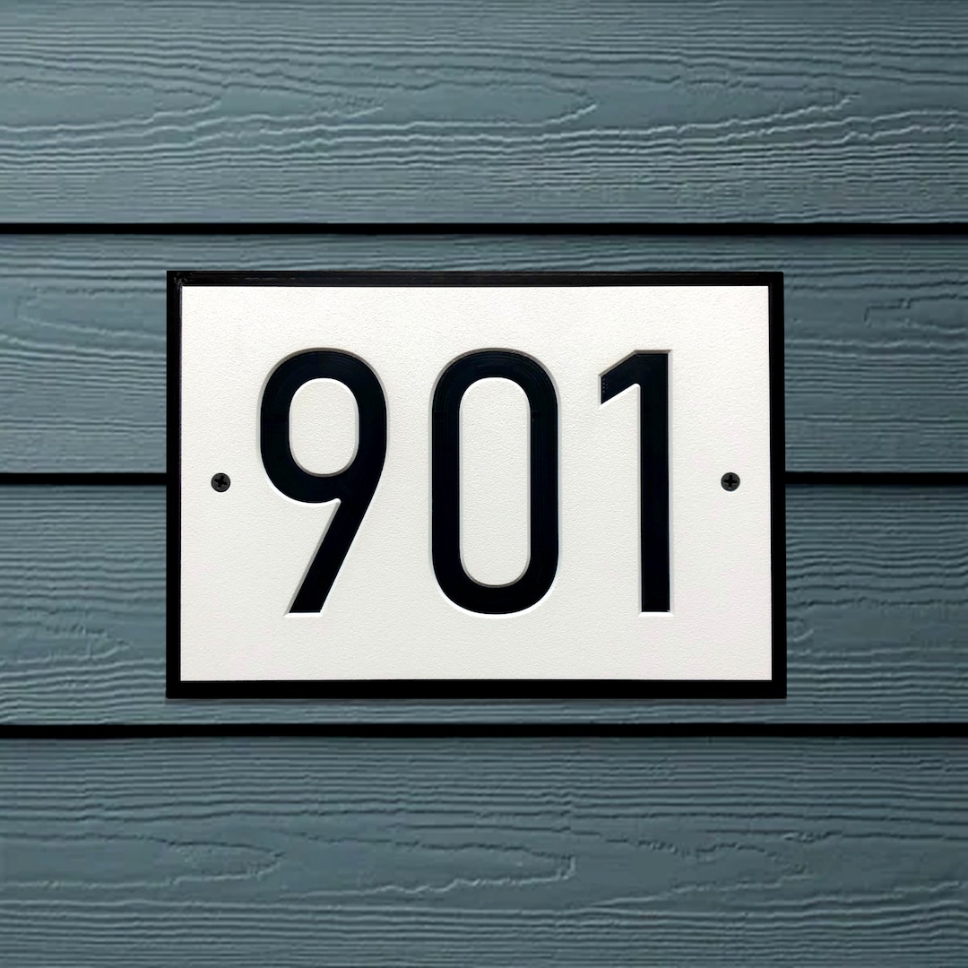 Modern House Numbers Address Sign Horizontal Plaque Etsy