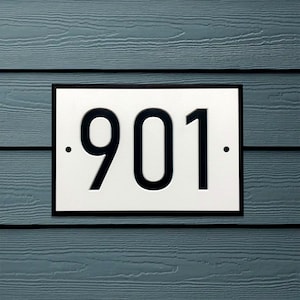 Modern House Numbers - Contemporary Address Sign - Horizontal House Number Plaque