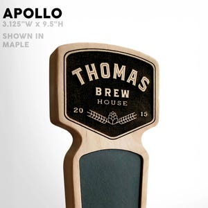 Poignée de robinet à bière personnalisée : 12 modèles différents en bois dur Apollo