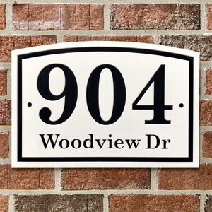 House Numbers - Address Number Sign with Street Name, Horizontal Plaque