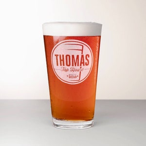 Custom Beer Glass, Engraved Pint Glass - Magnum