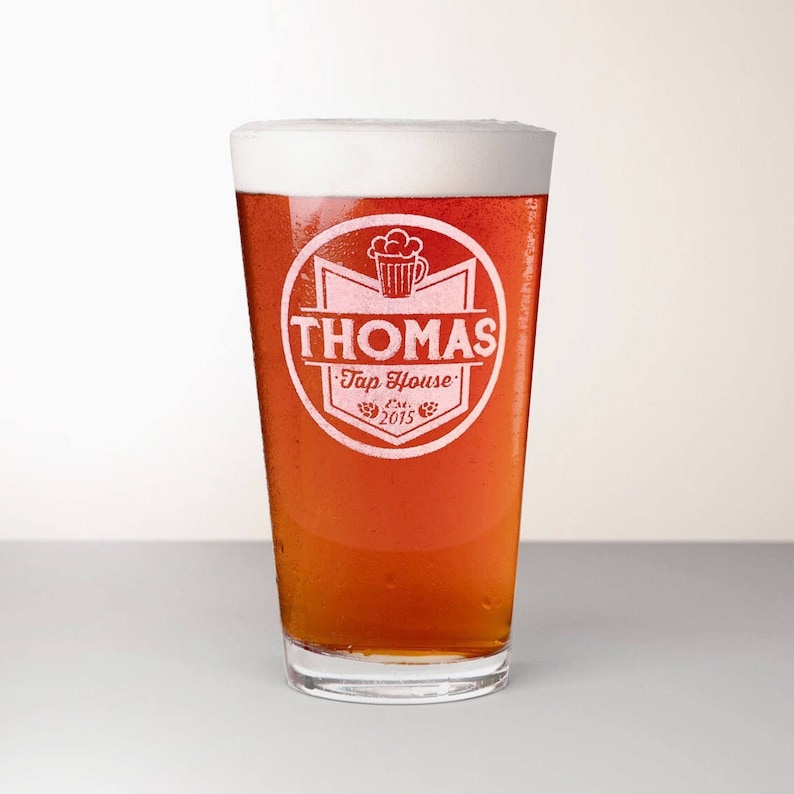 Custom Beer Glass Engraved Pint Glass Cascade Etsy