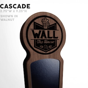 Poignée de robinet à bière personnalisée : 12 modèles différents en bois dur Cascade