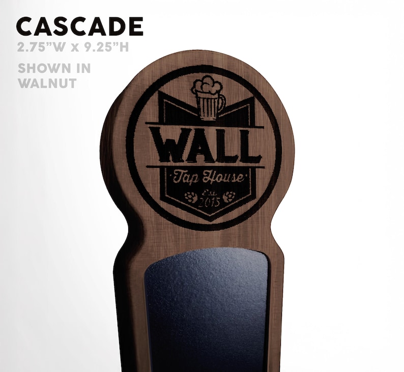 Poignée de robinet à bière personnalisée : 12 modèles différents en bois dur Cascade